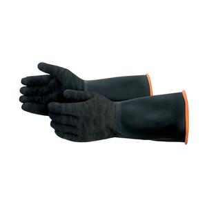 14'' Black Rubber Gloves, Size 11